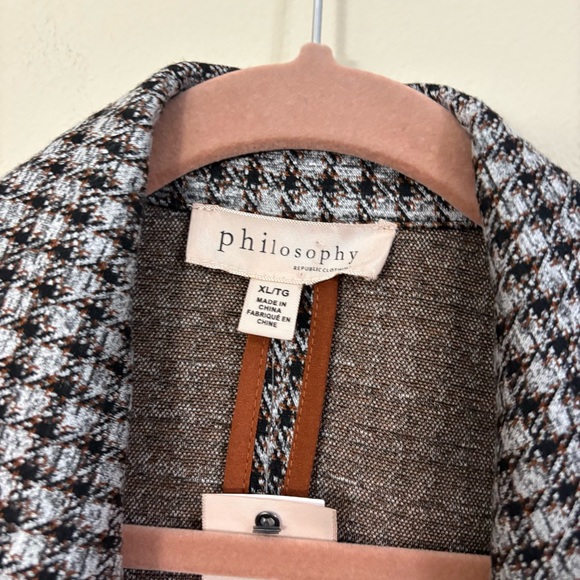 Philosophy Plaid Double-Breasted Knit Jacket XL trench houndstooth NWT cl - Picture 3 of 5
